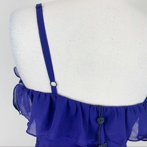 💋A.B.S. Ruffle mini blue purple dress size XS - Picture 14 of 16